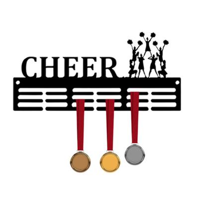 Wall Mounted Medal Hanger Black Metal Display Stand Cheerleader Silhouette Wall Decoration Medal Organizer Gift for Athletes