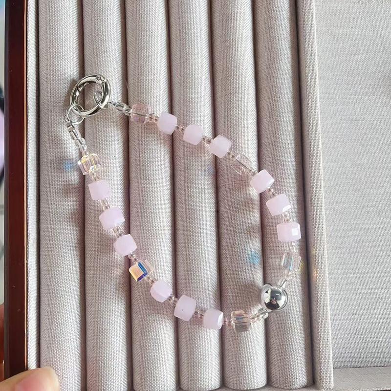 Colorful Bead Phone Chain Pendant For Iphone For Samsung Huawei Xiaomi Cellphone Strap Rope Bag Decoration Key Rings