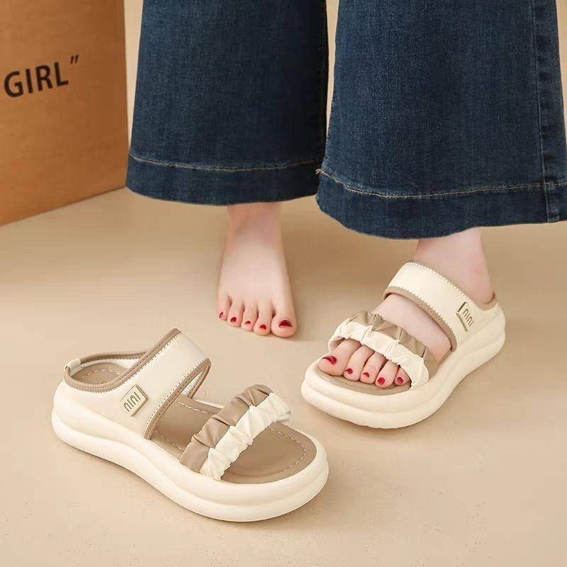 Skirt summer soft sole outer wear pregnant women non-slip slippers new French not tired fairy beach sandals