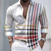 Men's Striped Long-Sleeved Shirt - Stylish, Business Casual, and Comfortable Men's Top, Suitable for Various Occasions.