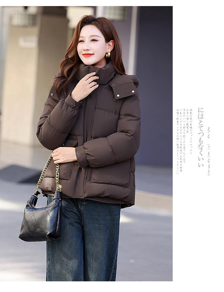 Women’s Short Hooded Windproof Thicken Warm Winter Jacket With Adjustable Hem