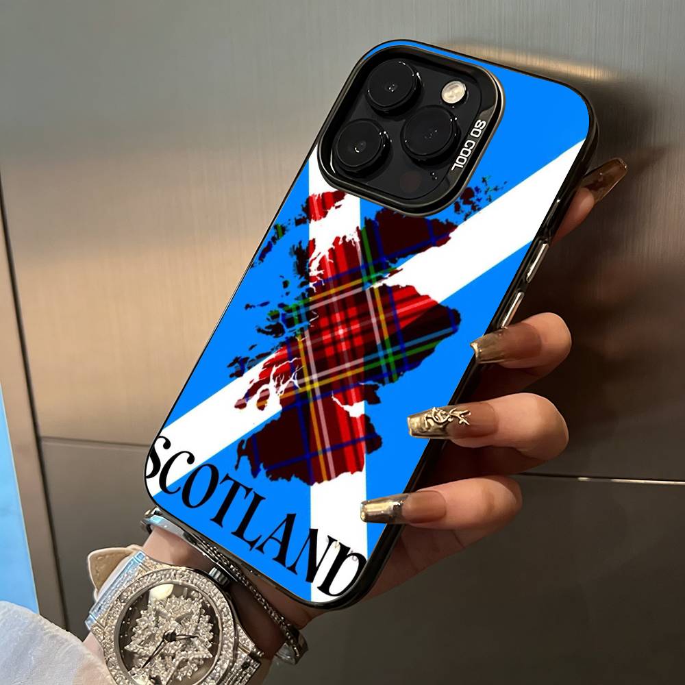 

S-Scotland Scottish Flag For iPhone 17 16 15 14 13 12 11 Pro Max XS 17 Air Silicone Colored Silver Bumper Cover iPhone16ProMax