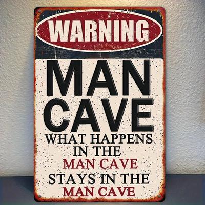 Metal Sign What Happens In the for Man Cave Stays Cave Vintage Wall Art Home Bar Garage ClubCafe D