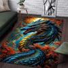 1PC Blue Dragon Coiled In Forest Print Carpet Rug for Living Room Bedroom Sofa Doormat Home Decor Non-slip Floor Mat