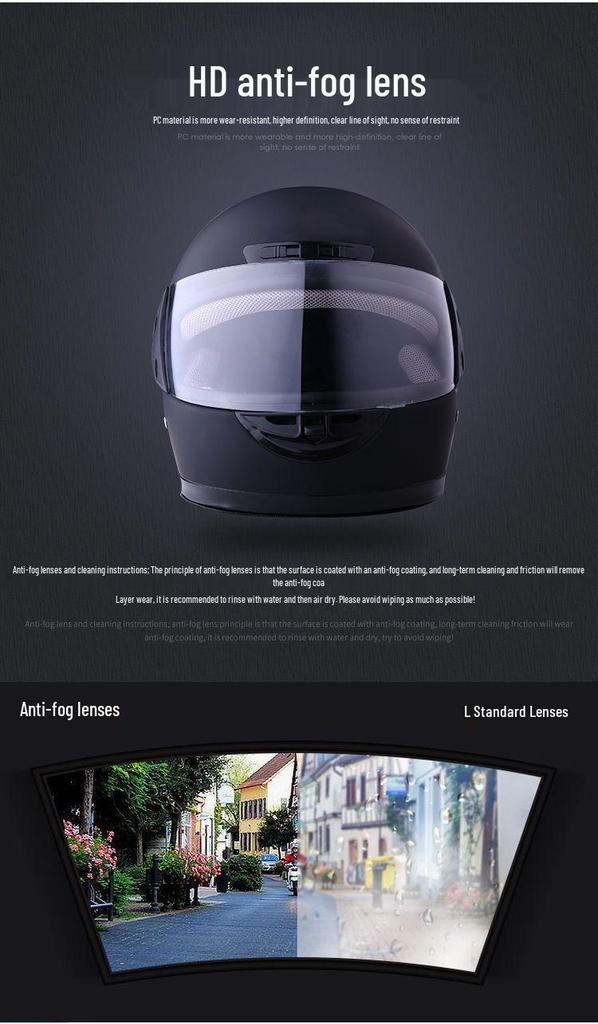 Men's Winter Full-Face Motorcycle Helmet, Warm Unisex, Anti-fog, All-Season, Universal Fit.