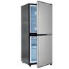 106L Energy-Saving Mini Fridge, 60L Fridge and 46L Freezing Machine, 7 Temperature Settings, Silver Color Door, Black Body, Led Lighting, Adjustable