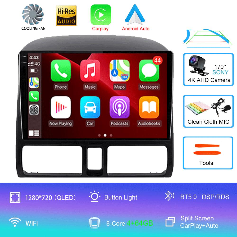 For Honda CR-V CRV 2001 - 2006 Android 14 Car Radio Multimedia Player OLED Screen Navigation GPS CarPlay Stereo 2 DIN Head Unit
