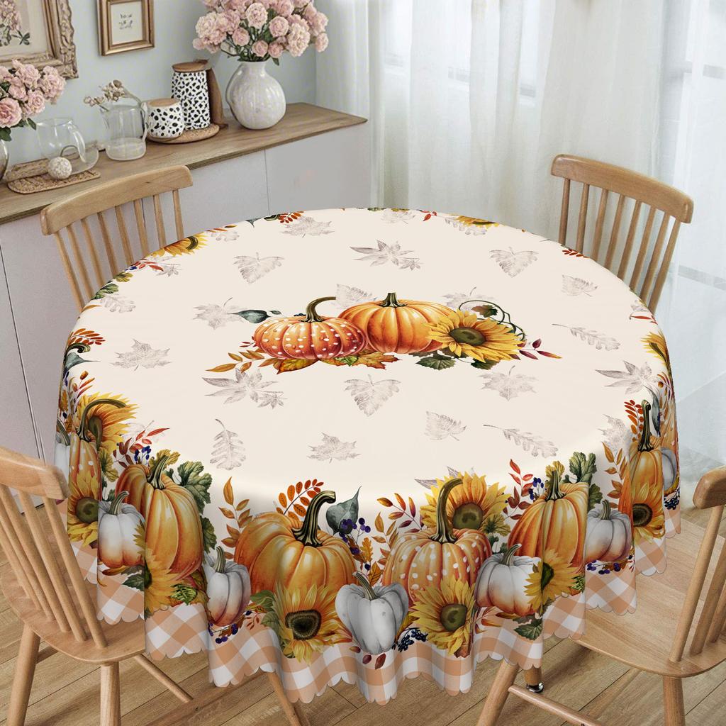 1 Thanksgiving Tablecloth, Fall Harvest Tablecloth, Fall Pumpkin Tablecloth Seasonal Table Cover Decor