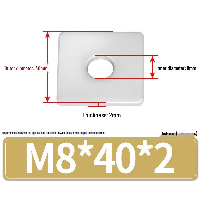 304 Stainless Steel Thickened Square Flat Washers M4-M24