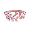 Purple Gold Plated Rose Gold Leaf Ring, Simple Personality Temperament, Live Design Ring