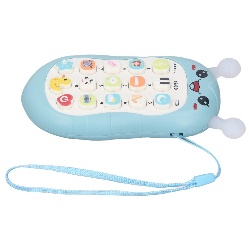 Music Phone Toy Volume Adjustable Soft Wear Resistant Educational Music Teething Toy Gift Blue