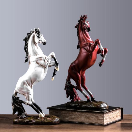 Standing Simulated Horse Figurine Vintage Miniature Pony Statue Resin Animal Sculpture Home Office Desktop Decoration Ornament