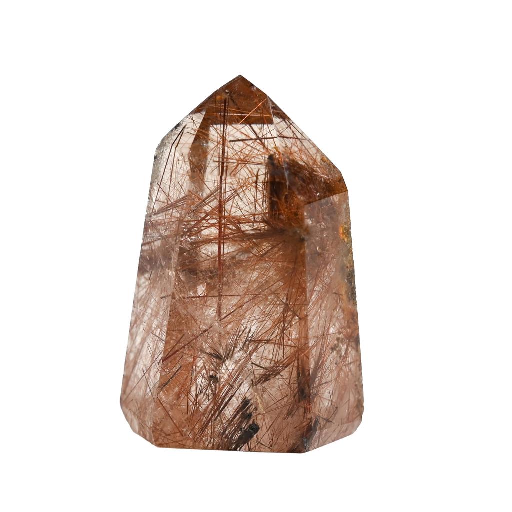 Eigado Rutilated Quartz 53mm Natural Quartz Power Good Luck In and Overall Good Point, Tall, Stone, Stone, Work, Money, Fortune, 2509-point-Rut-02