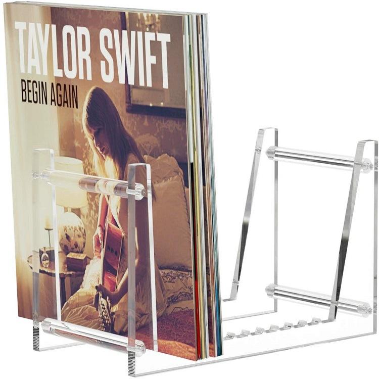 

Clear Acrylic CD Display Stand For Album Record Storage Organization, Transparent Display Riser Book Photo Storage Display Rack чистий