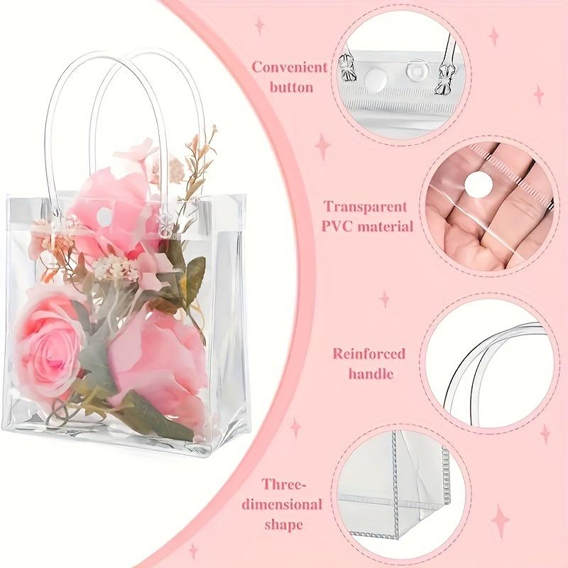 12Pcs Transparent Party Gift Bags - Reusable for Halloween, Christmas, Weddings & Birthdays - Handheld Totes for Small Business, Favors & Decor