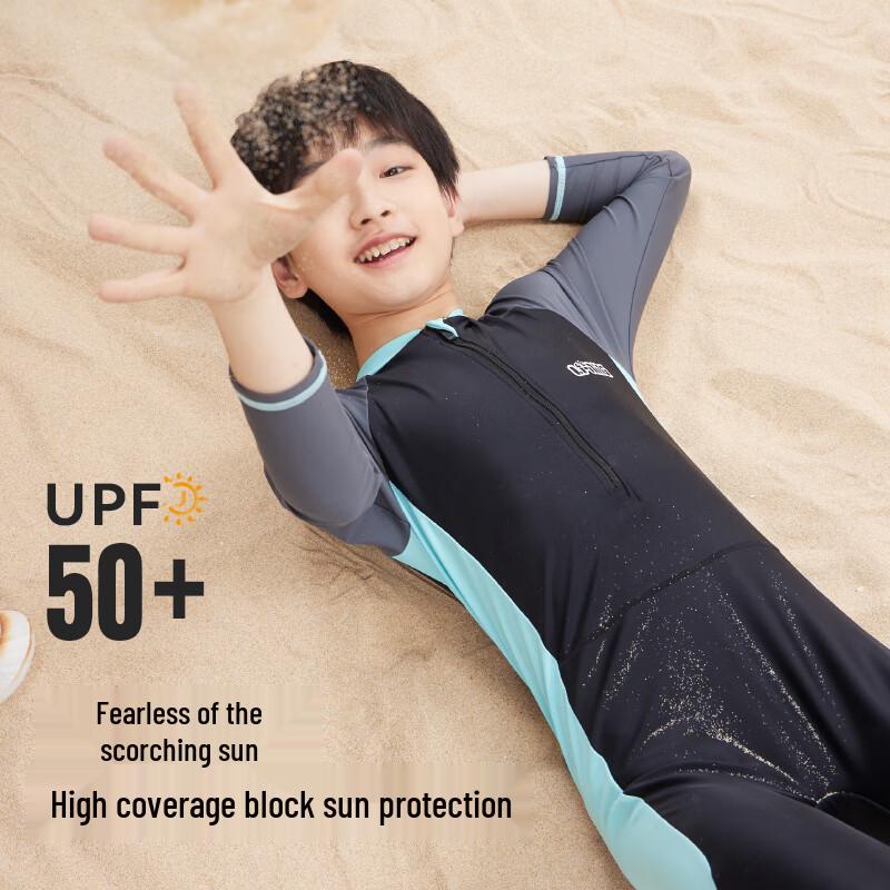 Li-Ning Boys' Long-Sleeve Thermal Sun Protection Swimsuit