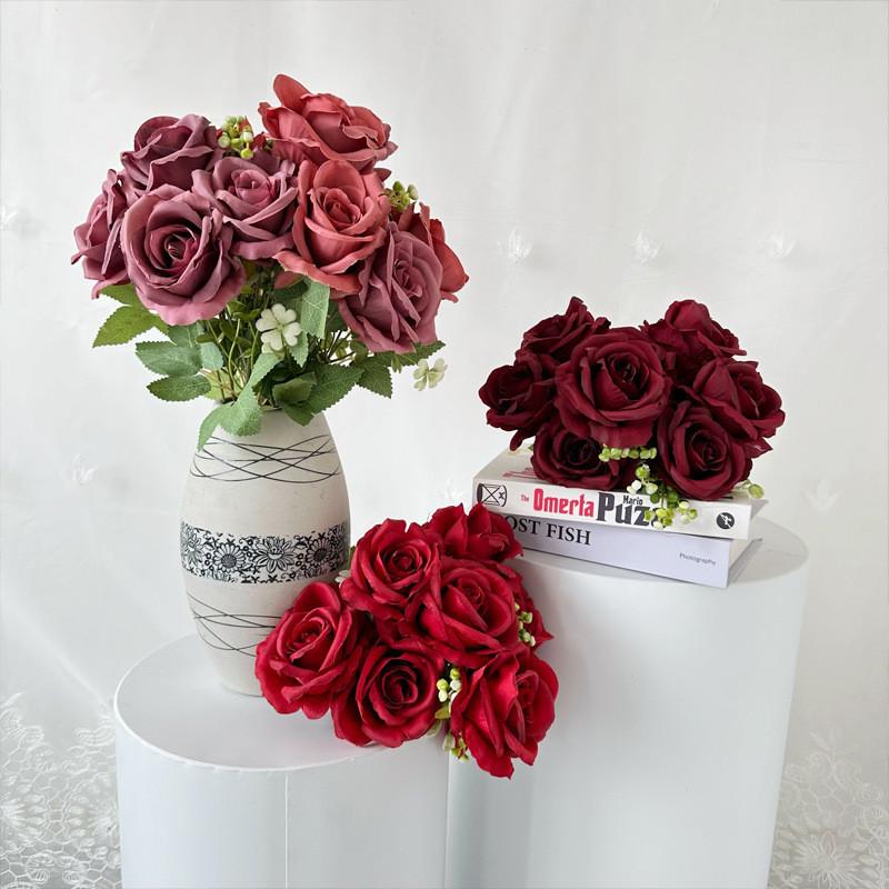 Rose Plant Simulated Restaurant Desktop Decoration Wedding Props Photography