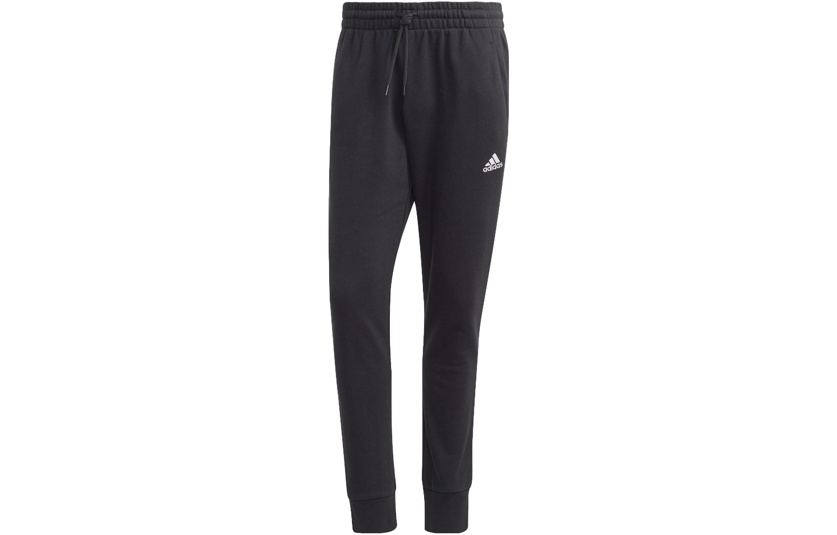 Adidas Essential Knitted Sweatpants Men s Black Moderate Cuffed Pants HA4347 M