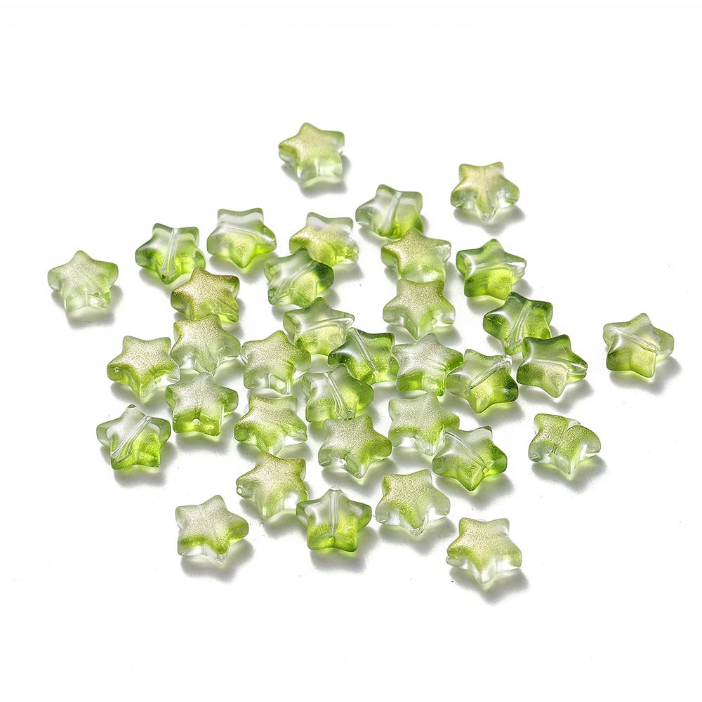 30Pcs 8/9mm AB Color Five-pointed Star Beads Czech Glass Loose Spacer Beads for Jewelry Making Hairpin Handmade DIY Accessories