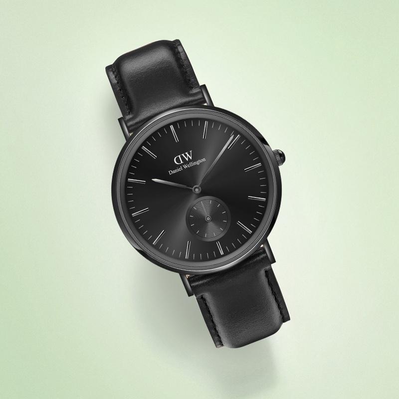 Daniel Wellington Watch quartz movement leather strap 40mm black dial men's watch simple retro DW00100737