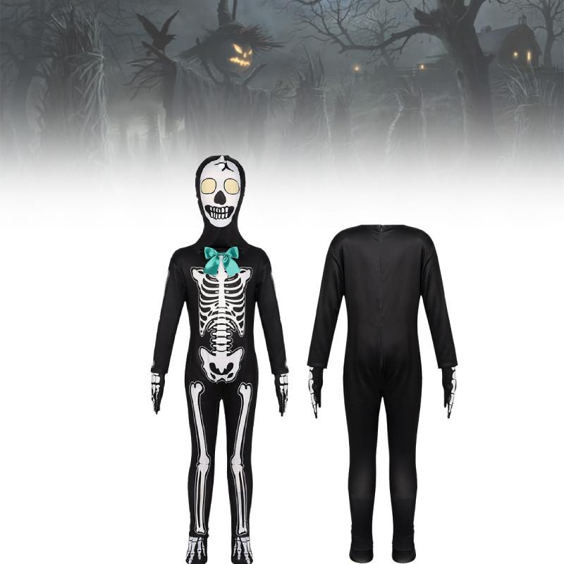 Halloween Children Death Skeleton Role Play Outfits Party Stage Performance Suit