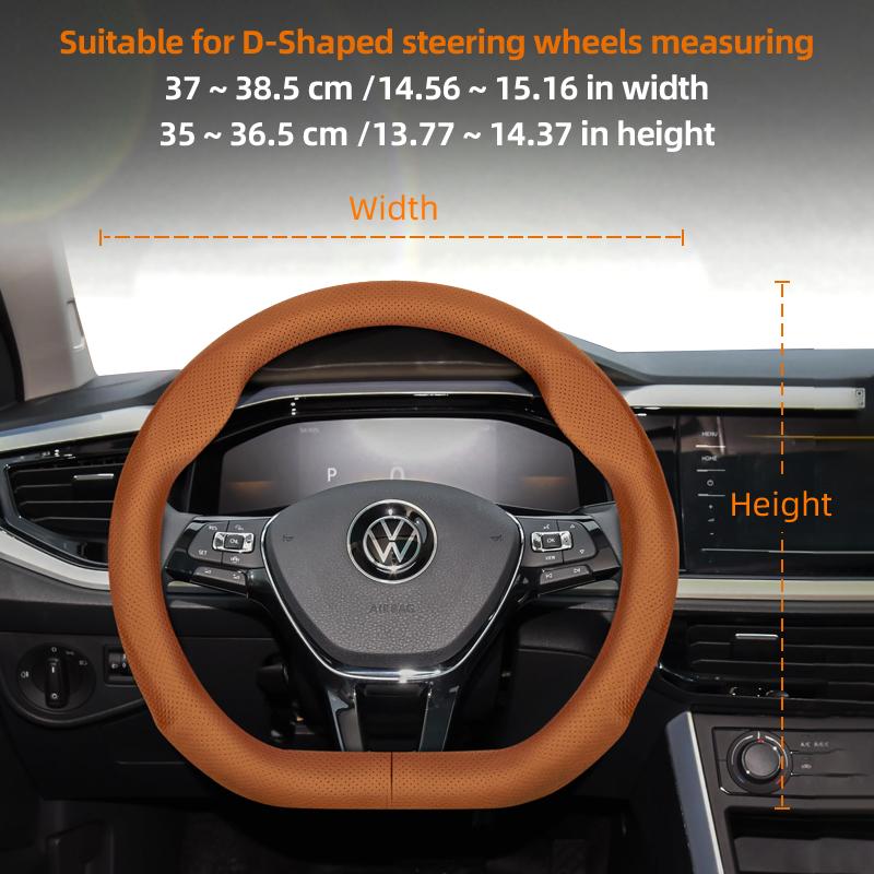 Suitable for Volkswagen Ultra-Thin Breathable Leather Steering Wheel Cover Suitable for Polo Golf 5 6 7 up Gol Volante Scirocco Passat