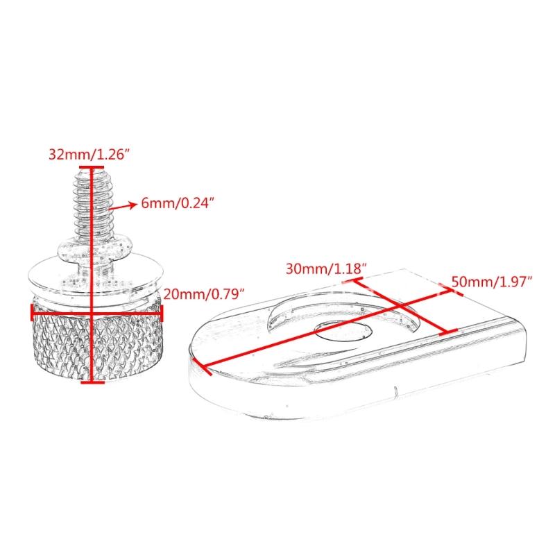 Seat Bolt Tab Screw Mount Knob Cover Metal Alloy Quick-Release Hardware Kit Black Knurled Billet Aluminum for 1996-2022