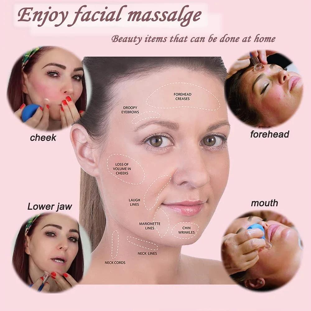 Silicone Face Massager Vacuum Eye Skin Face Lifting Facial Cups Anti Cellulite Jar Anti-Wrinkle Cupping Therapy Beauty Tool