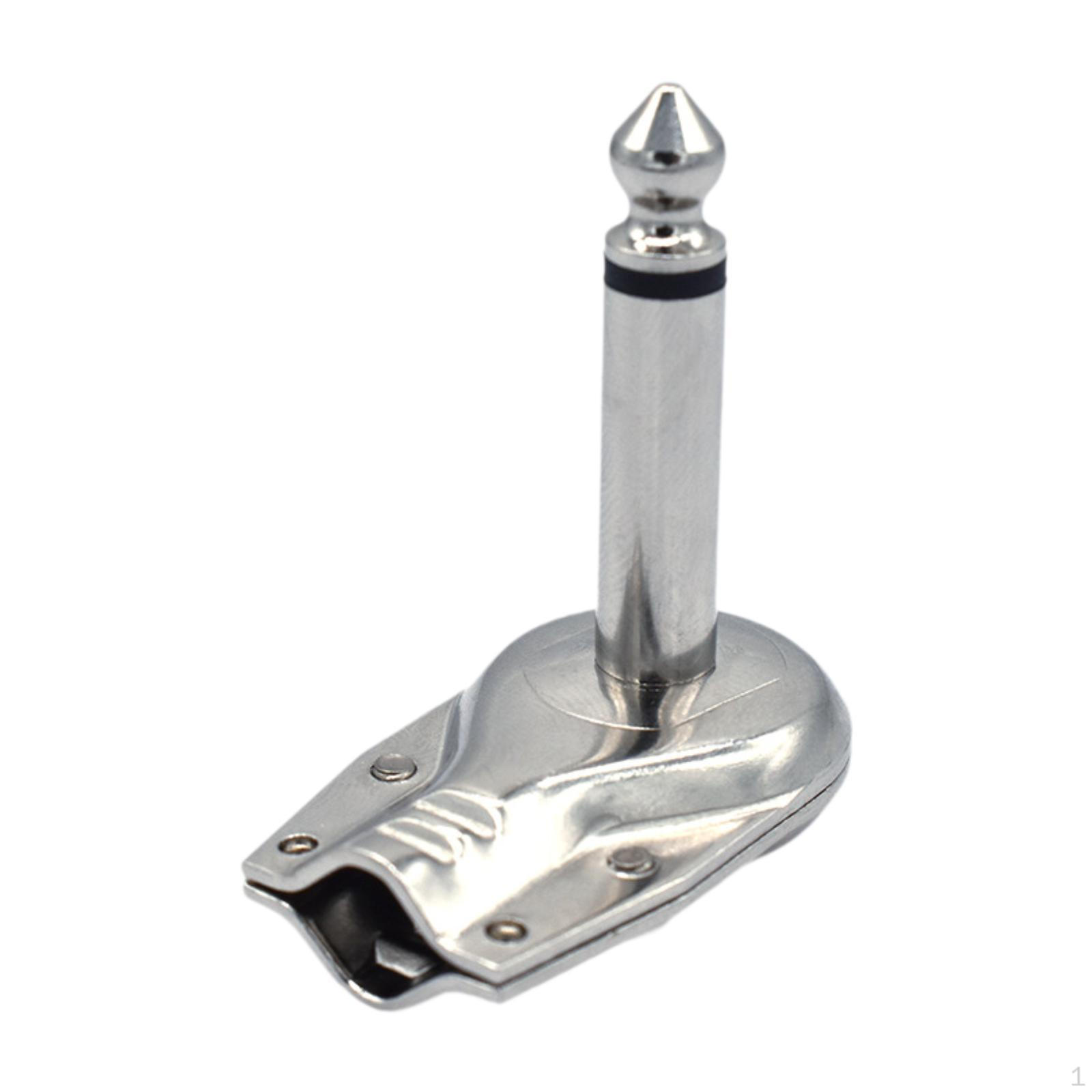 

6,35 мм Моноразъем Угловой штекер Плоский штекерный Разъем для педали гитарных эффектов Silver