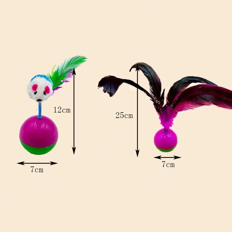 Natural feather plush mouse tumbler resistant to scratching and biting cats to relieve boredom toys and pet supplies