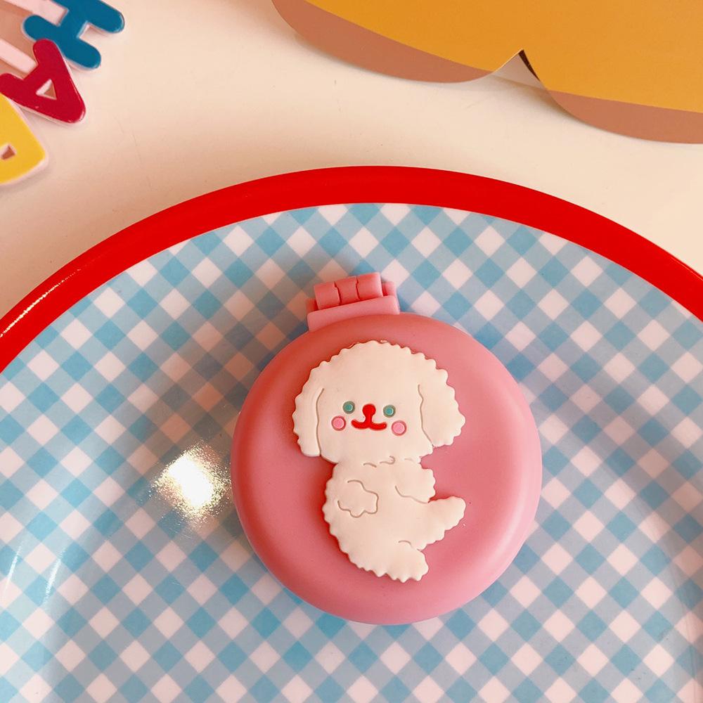 Cute Cartoon Folding Comb with Cosmetic Mirror for Girls Air Cushion Massage Portable Comb  Kids Dress Up Makeups Toy Gifts