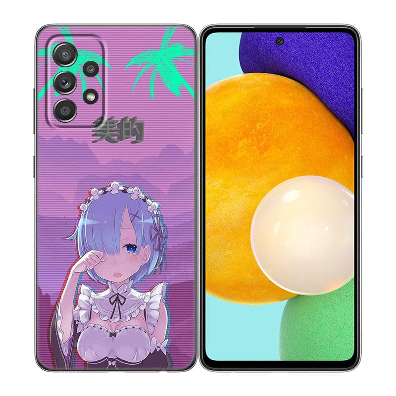 Anime Vaporwave Glitch Case For Samsung A04 A21 A30 A50 A52 S A13 A14 A22 A23 A32 A53 A73 5G A11 A12 A31 A33 A51 A70 A71 A72