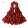 % rayon pleated solid color human cotton two-end beard bag headscarf female, new breathable soft scarf