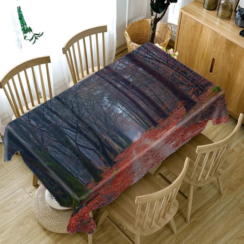Mangrove Forest Tree Landscape Pattern Tablecloth Thicken Cotton Rectangular Round Table Cloth For Wedding Picnic Party