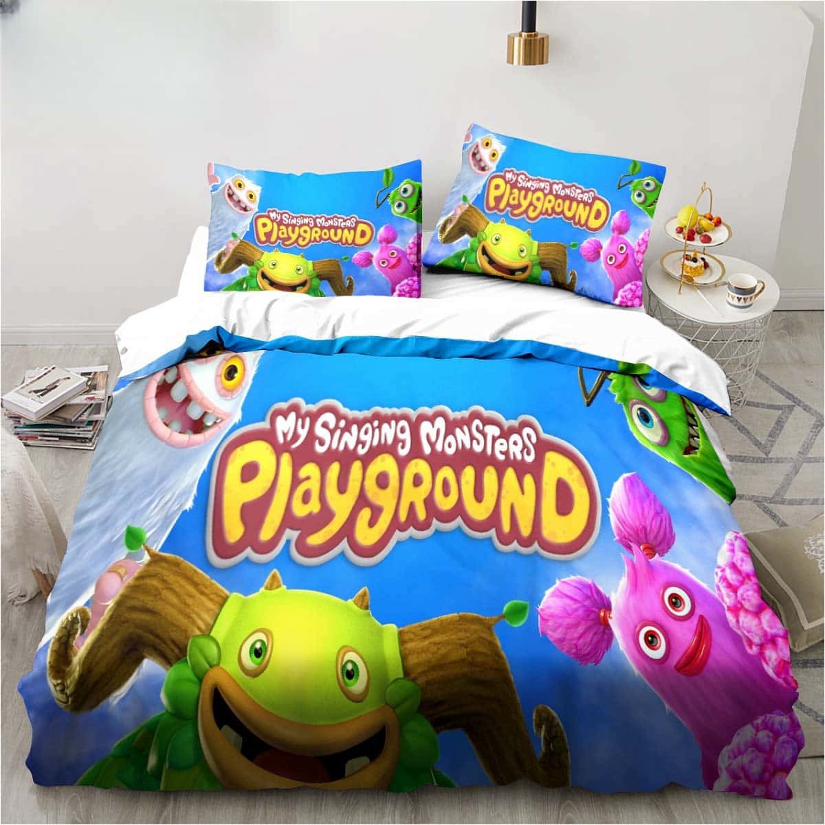 

3D Print My Game Singing Monsters Bedding Sets Comforter Quilt Bed Cover Duvet Cover Pillow Case 2-3 Pieces Sets Kids Adult Size AU Queen(210x210cm)