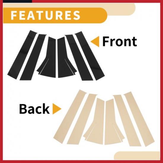 6Pcs Door Pillar Window Trim for Honda Fit 13-19