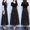 Schmeichelhaftes Schwarzes Sommerkleid mit Polka Dots in Übergröße für Damen