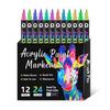 12Pcs Double Head Acrylic Marker with Brush Tip Acrylic Paint Pen for Scrapbook Journal Calendar Planner Card Making