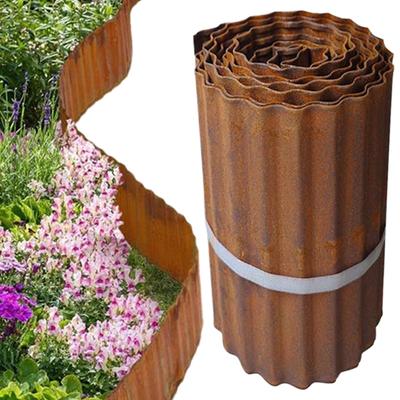 32,8 PÉS Borda de Paisagismo Borda de Gramado Design Ondulado Cercas Metálicas Flexíveis para Muro Pátio Entrada Caminho de Cascalho Playground