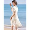 Elegant Shell Sequin Lyocell A-Line Midi Dress