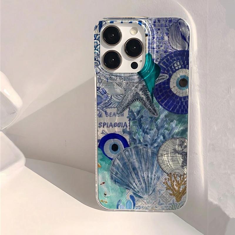 

Evil Eye 444 Protection Art Phone Case for iPhone 17 16 15 14 13 12 11 Series Pro Max Plus Double Layer Protection iphone 17 Air