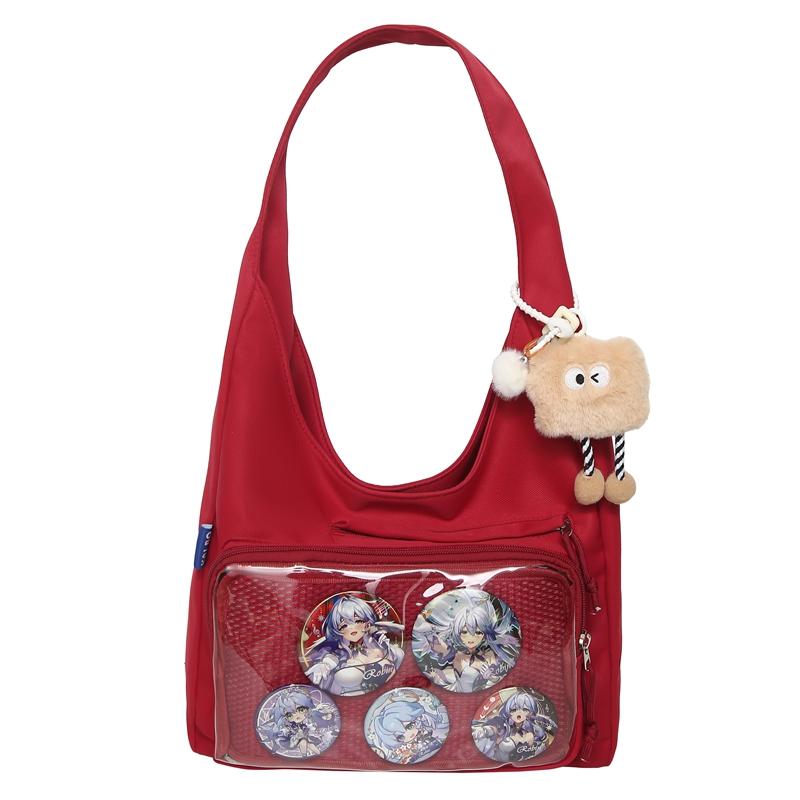 Portable Japanese Style Transparent Ita Bag for Women Large Capacity Canvas Tote Bag Casual PVC Lolita Handbag Daily