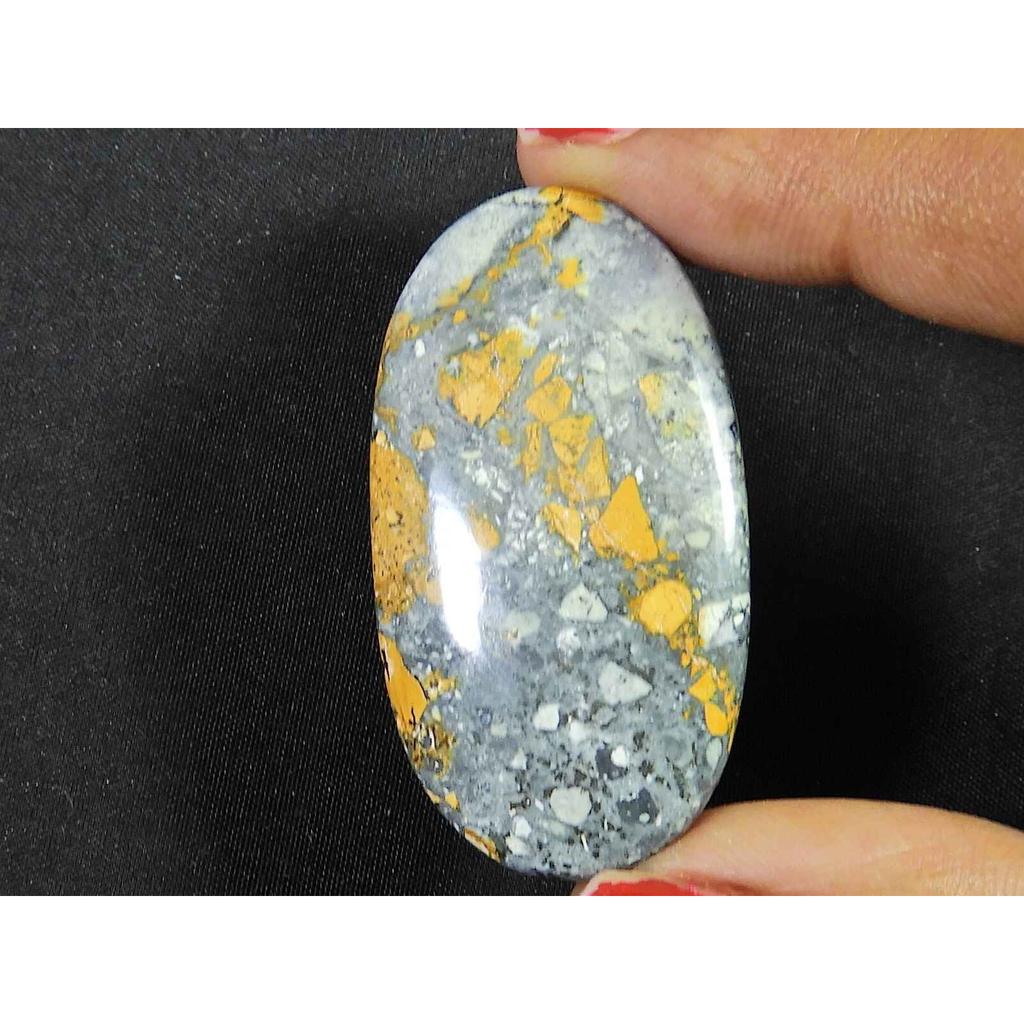 51Cts. Natural Maligano Jasper Oval Cabochon Palm Crytsal Gemstone 22X42MM SK-2681