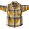 Boys' Long-Sleeve Plaid Cotton Shirt – Autumn Fashion for Kids