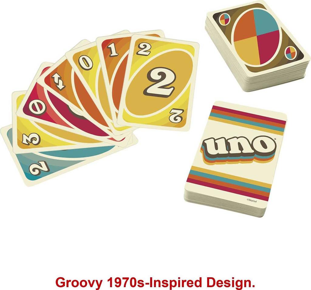 Mattel Game UNO Iconic 1970s Edition 7 and GXV43 [Ages Up]