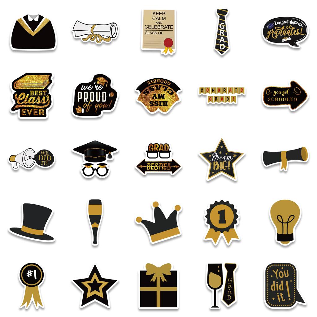 52 New Graduation Season Graffiti Stickers Decorate Ipad Suitcase Notebook Diy Waterproof Sticker