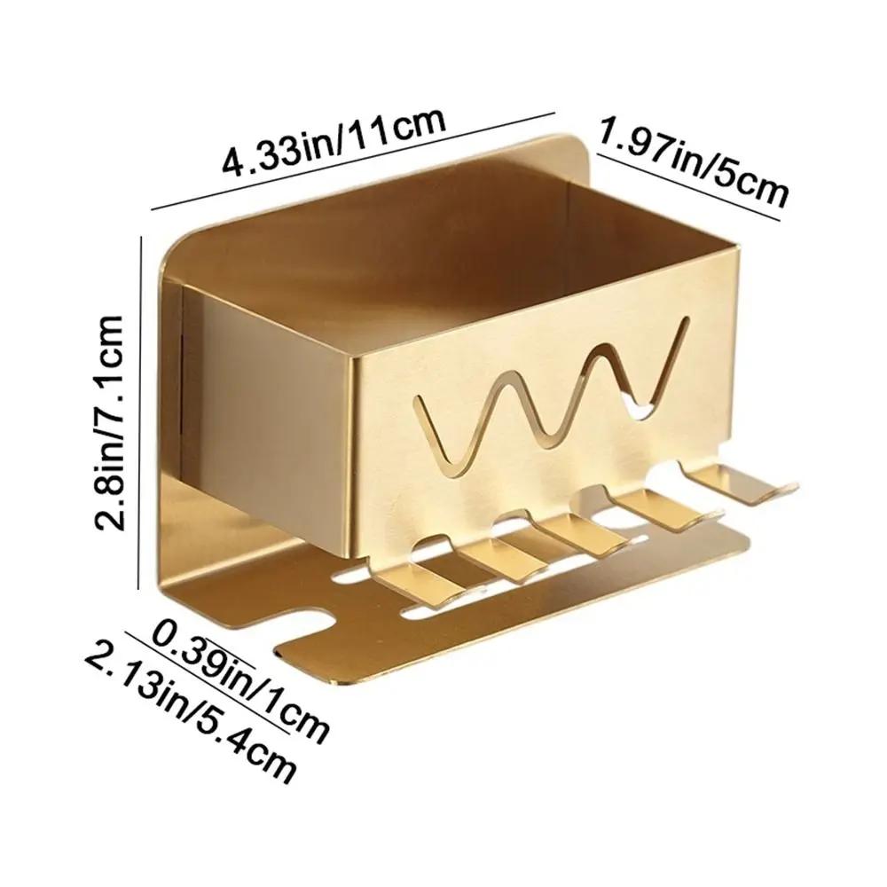 Wall-mounted Waterproof Toothpaste Stand Storage Rack Moisture-proof No-Punch Multi-slot Stainless Steel Toothbrush Holder