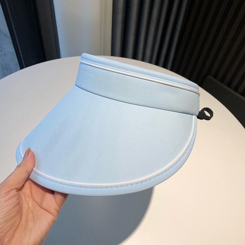 

Summer Large Brim Sun Protection Hollow Top Fisherman Hat Sun Hat For Women синій