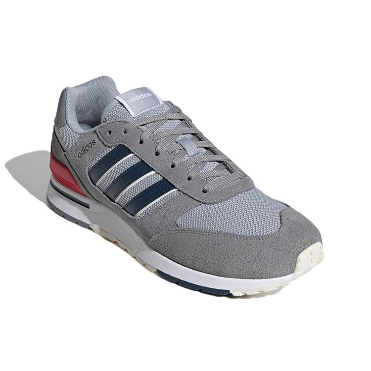 Adidas Neo Run 80S Retro Comfortable Shock Absorption Non-Slip Wear-Resistant Low-Top Casual Running Shoes Unisex Sneakers Gray Blue GV7305