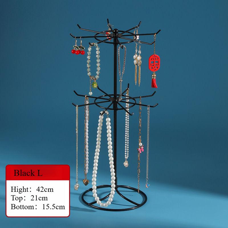 

Двухуровневая железная стойка для украшений: Органайзер для подвешивания ожерелий и браслетов для ручных цепочек и аксессуаров для волос, подставка для хранения серег и ювелирных изделий holder